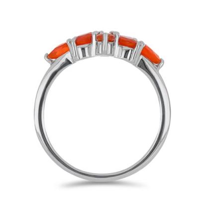 BUY STERLING SILVER ORANGE KYANITE GEMSTONE FLORAL RING 